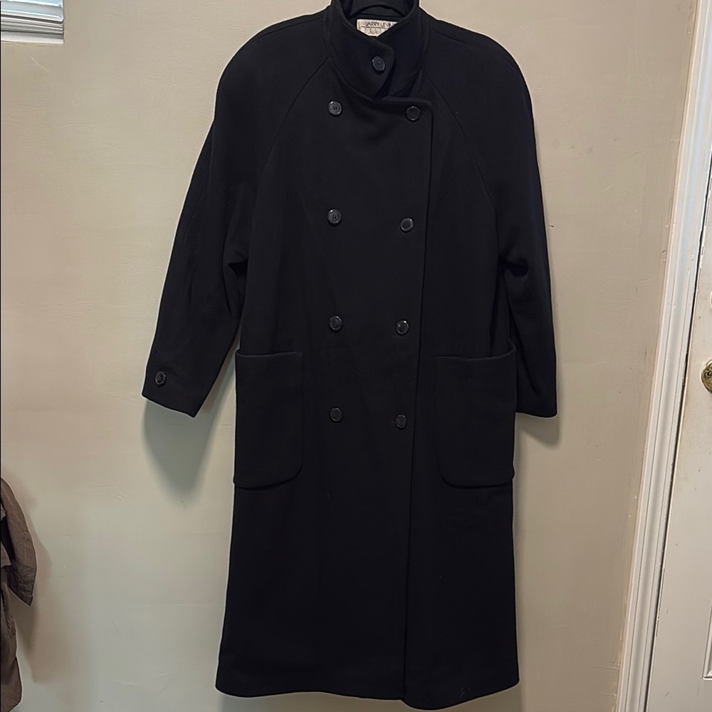 Black Double-Breasted Long Coat